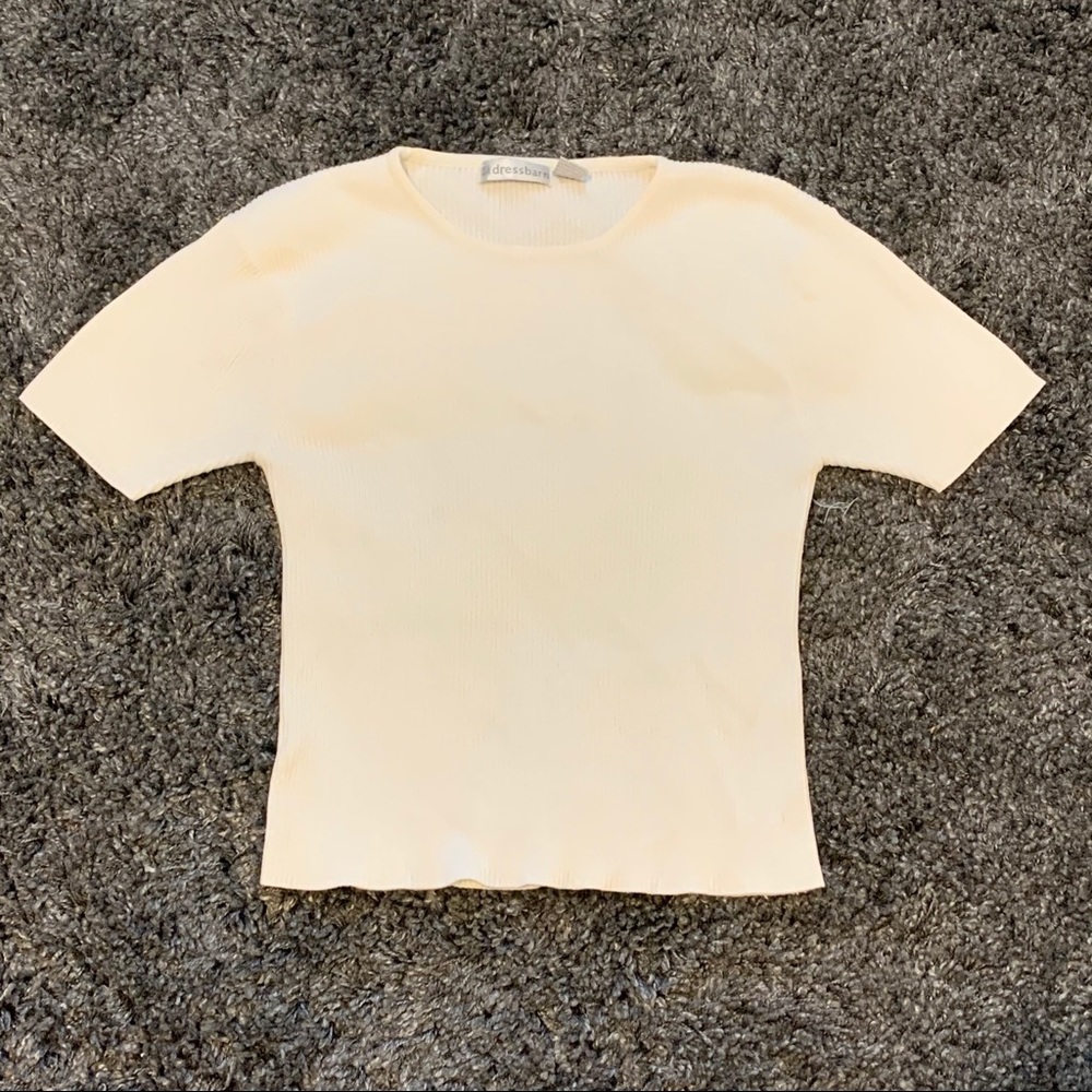 Off White Ribbed Top